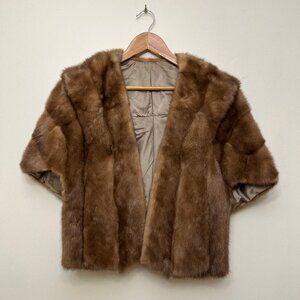 Vintage Real Fur Stole with Pockets
